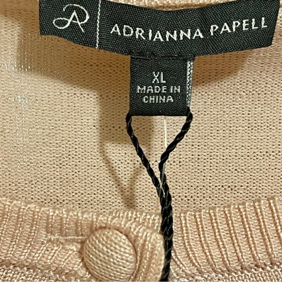NWT ADRIANNA PAPELL CREW NECK SWISS DOT LONG SLEEVE CARDIGAN WITH BUTTON SIZE XL - Picture 6 of 8